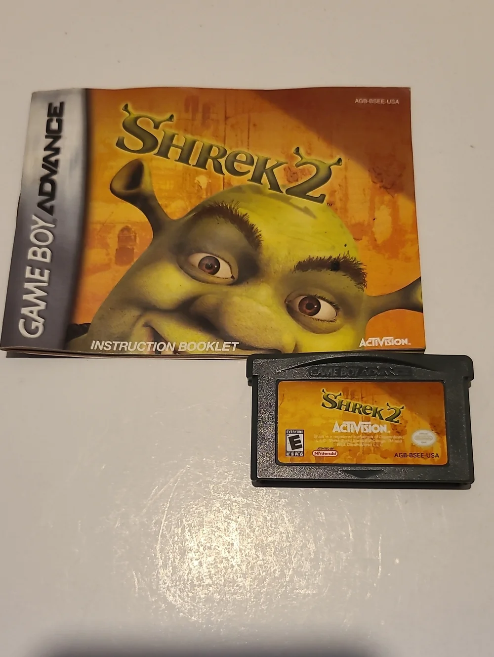 Nintendo Shrek 2 Game Boy Advance Cartridge & Manual For Game Boy Advance